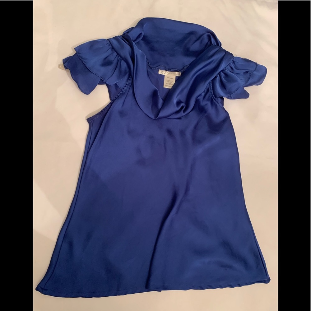 Charlotte Russe Blue Satin Top